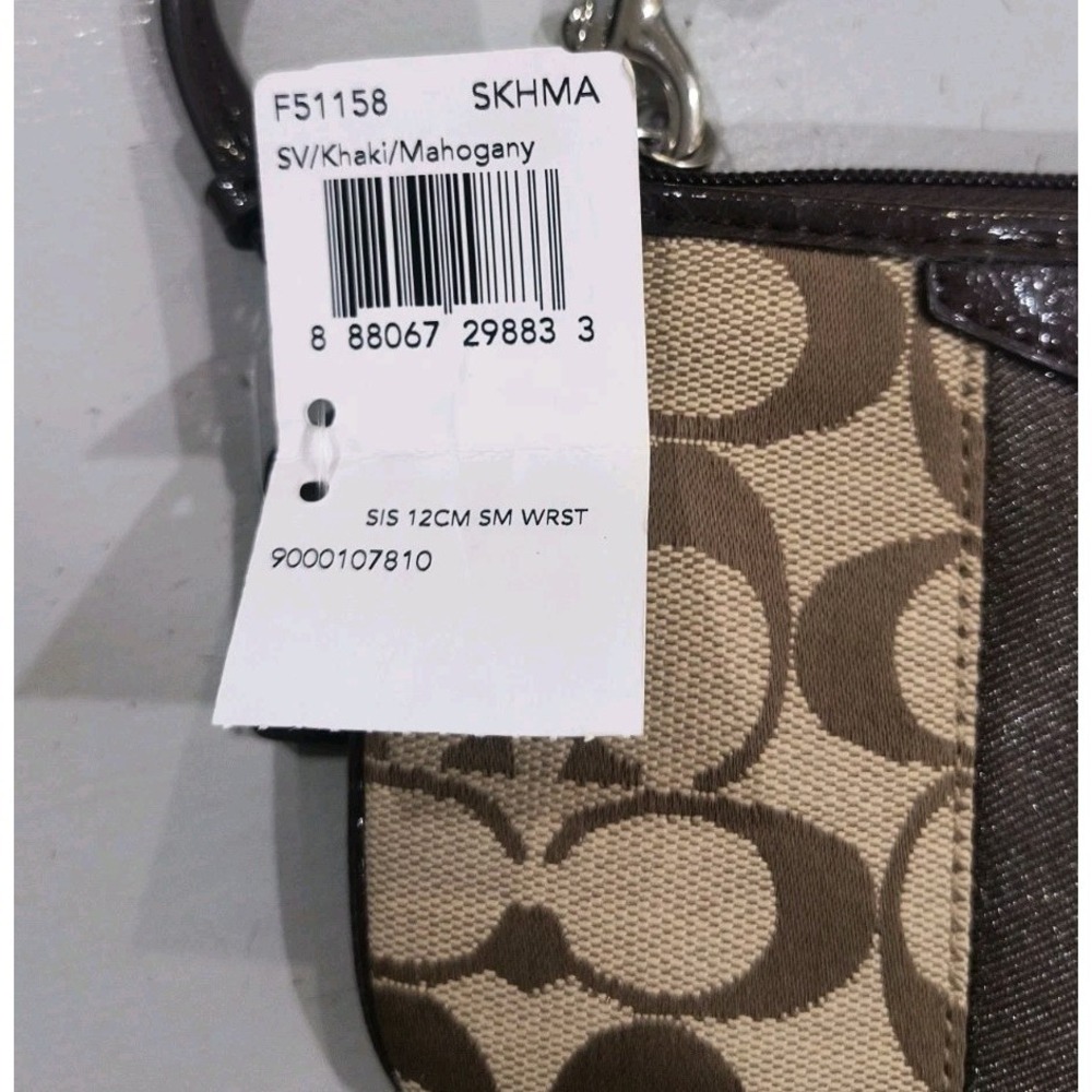 Coach Wristlet Wallet Signature Stripe Brown New With Tags F51158 - Picture 6 of 7